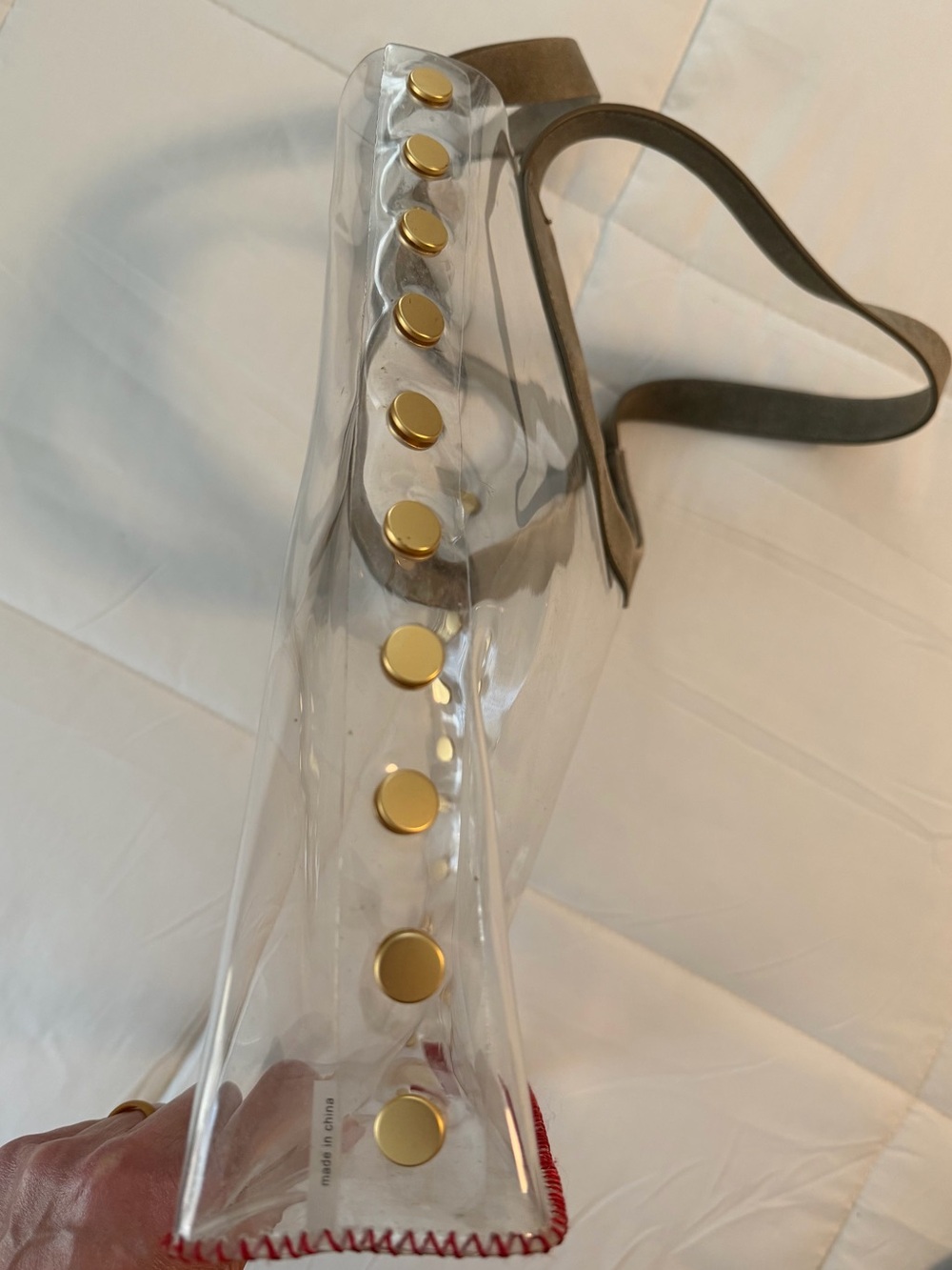 Hammitt Clear Tote with Metallic Brown Handles and Gold Studs - Picture 5 of 5